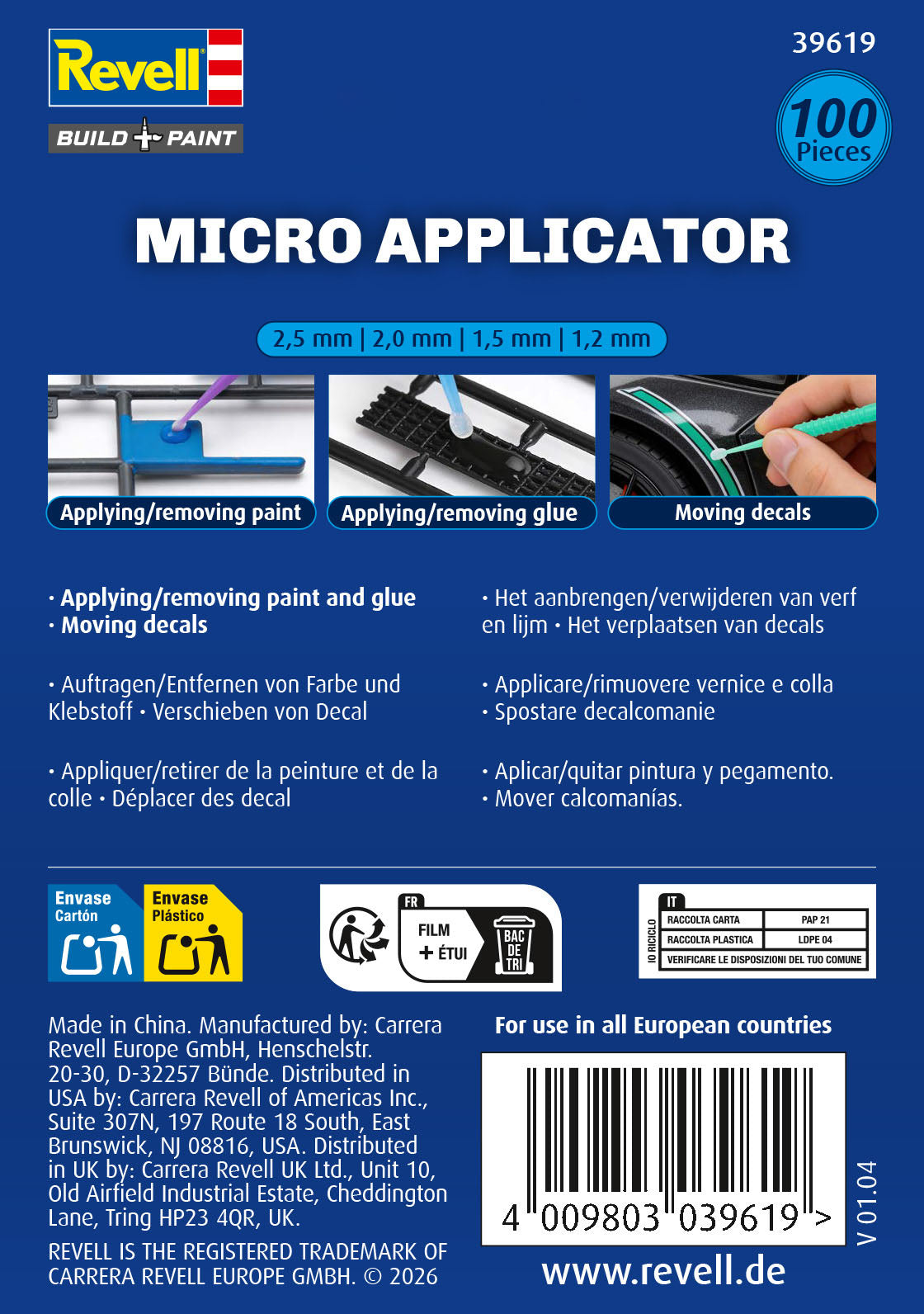 Micro Applicator - 100pcs - 2.5mm - 2.0mm - 1.5mm