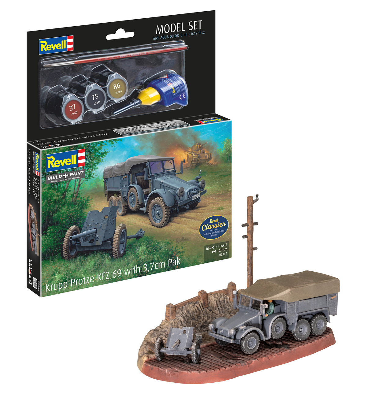 Model Set Krupp Protze KFZ 69 with 3,7cm Pak