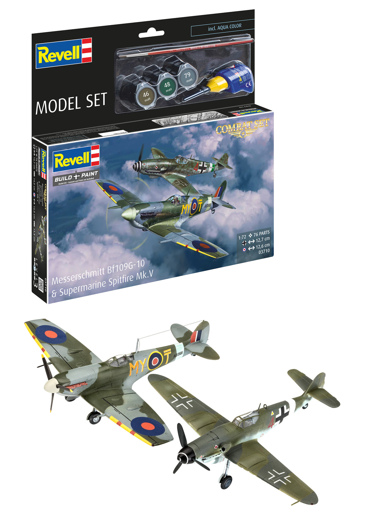 Model Set Combat Set Bf109G-10 & Spitfire Mk.V