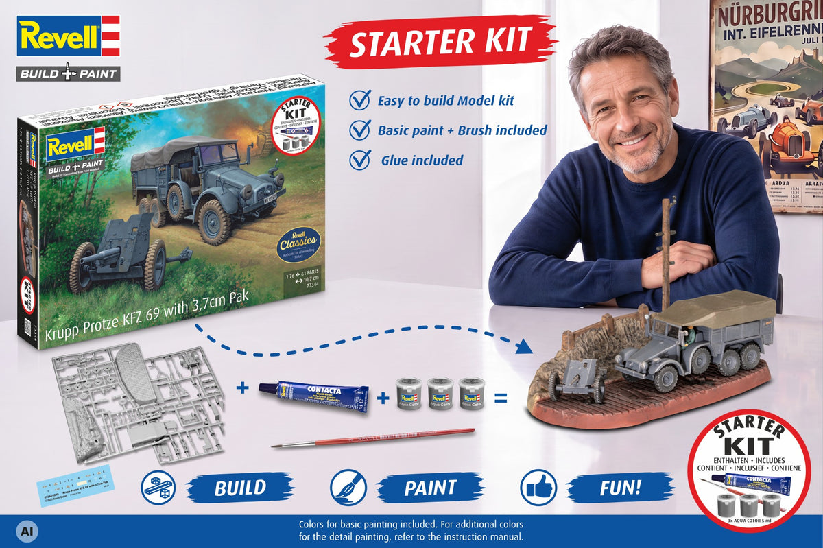 Starter Kit Krupp Protze KFZ 69 with 3,7cm Pak